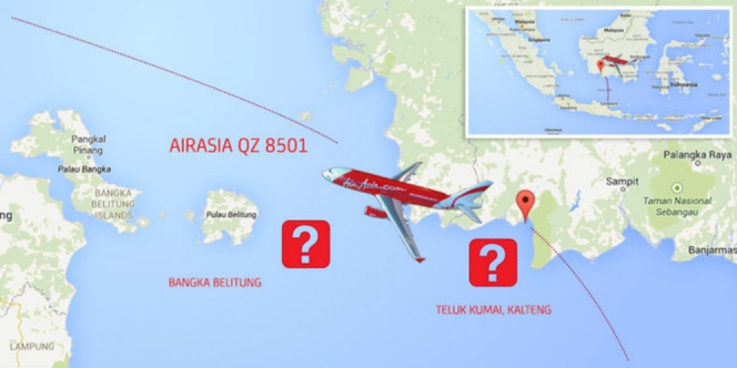 Lokasi jatuhnya pesawat AirAsia @dream